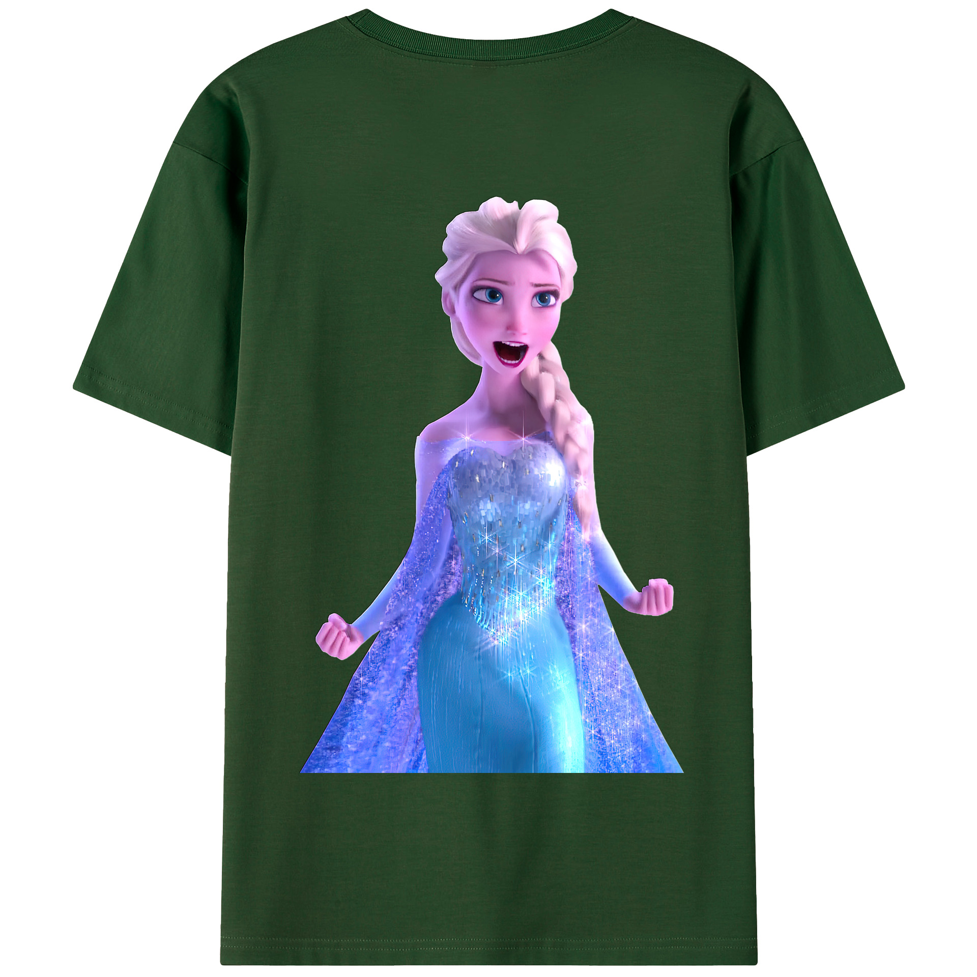 （画像用） アナと雪の女王 アンナ エルサ Frozen Anna Elsa 綿100％半袖Tシャツ（背面プリント）